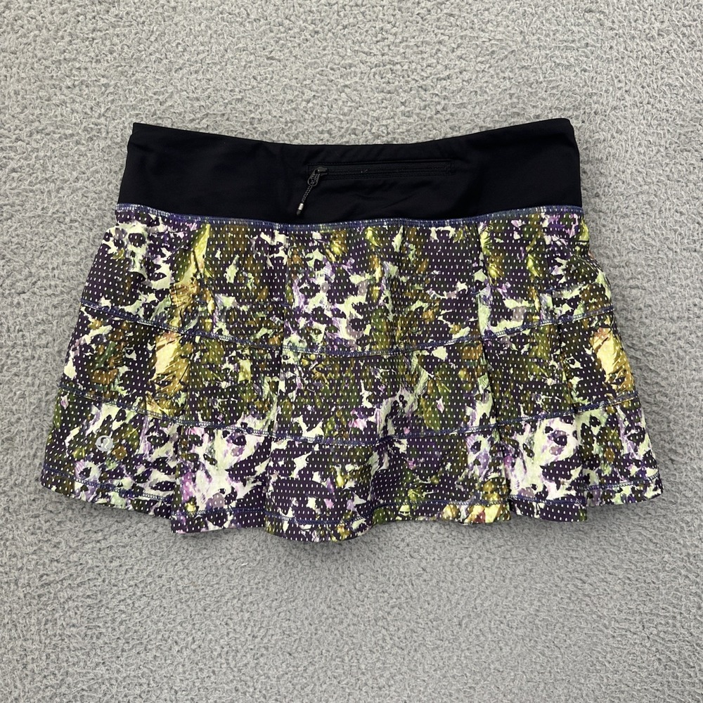 Lululemon Pace Rival Skirt Skort Floral Sport Athletic Athleisure Tennis Women 6